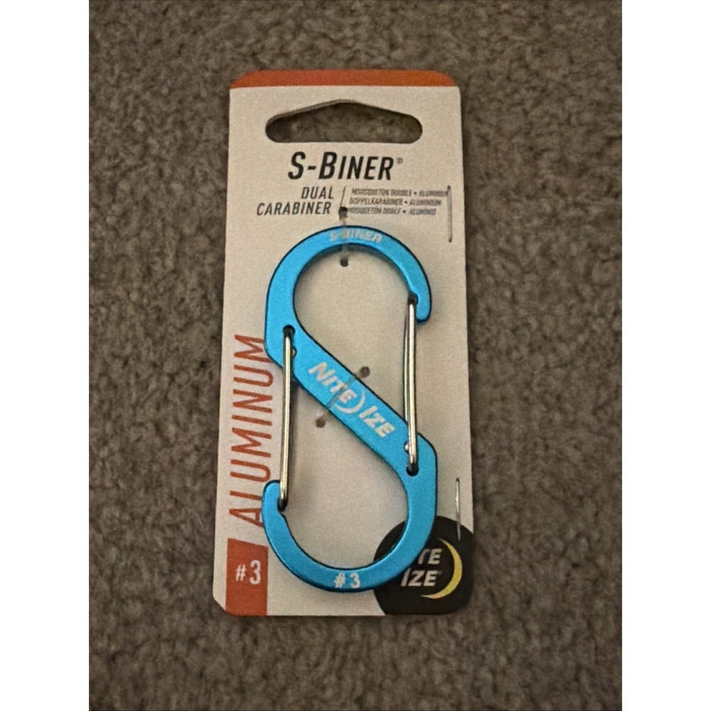 Nite Ize S-Biner Aluminum Dual Carabiner #3 Blue SBA3-03-R6 Mens Keychain